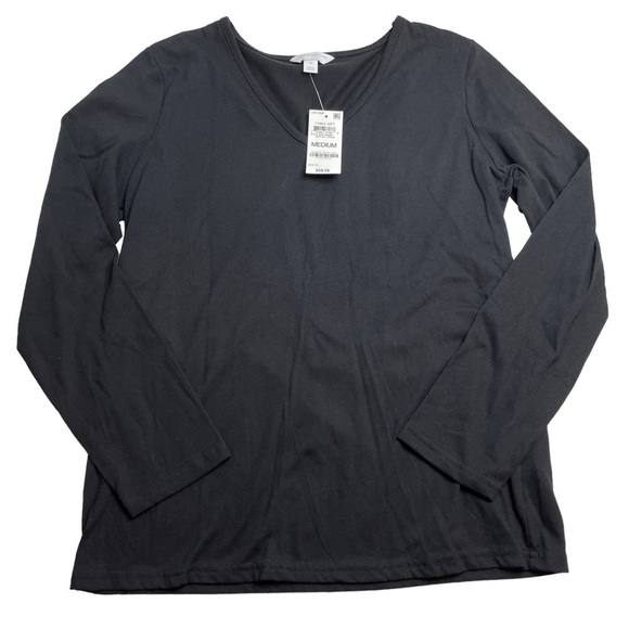 Charter Club Intimates V-Neck Long Sleeve Pajama Tops Navy & Black Bundle Medium - Picture 7 of 9